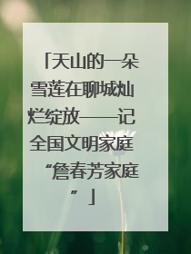 天山的一朵雪莲在聊城灿烂绽放——记全国文明家庭“詹春芳家庭”